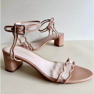 Loeffler Randall Coquille Emi Nude Ankle Strap Block Heel Sandals Women’s Sz 7.5